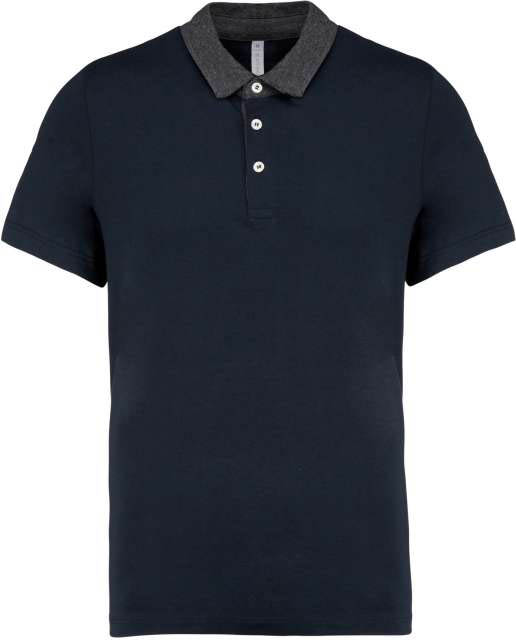 Kariban Men's Two-tone Jersey Polo Shirt - modrá