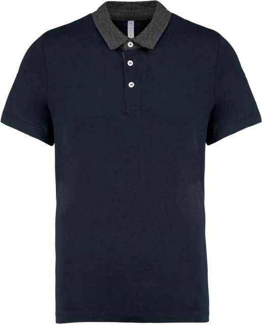 Kariban Men's Two-tone Jersey Polo Shirt - Kariban Men's Two-tone Jersey Polo Shirt - Navy