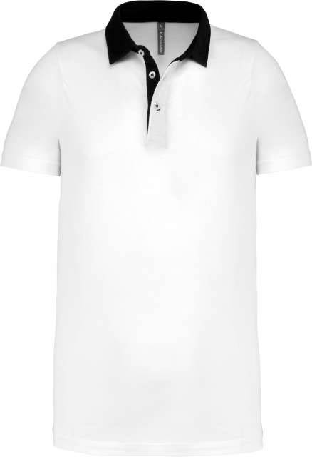 Kariban Men's Two-tone Jersey Polo Shirt - Kariban Men's Two-tone Jersey Polo Shirt - White