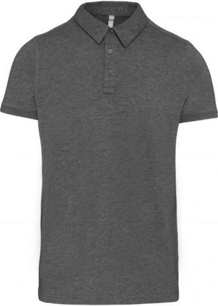 Kariban Men's Short Sleeved Jersey Polo Shirt - šedá