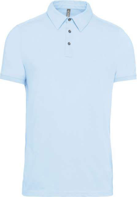 Kariban Men's Short Sleeved Jersey Polo Shirt - Kariban Men's Short Sleeved Jersey Polo Shirt - Stone Blue