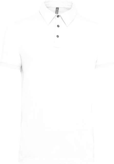 Kariban Men's Short Sleeved Jersey Polo Shirt - bílá