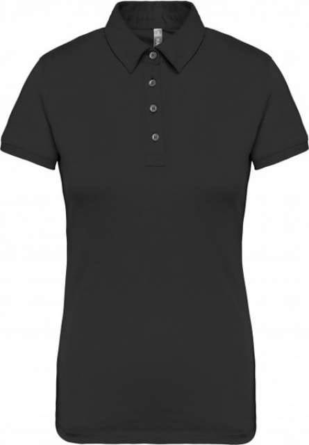 Kariban Ladies' Short Sleeved Jersey Polo Shirt - Kariban Ladies' Short Sleeved Jersey Polo Shirt - Black