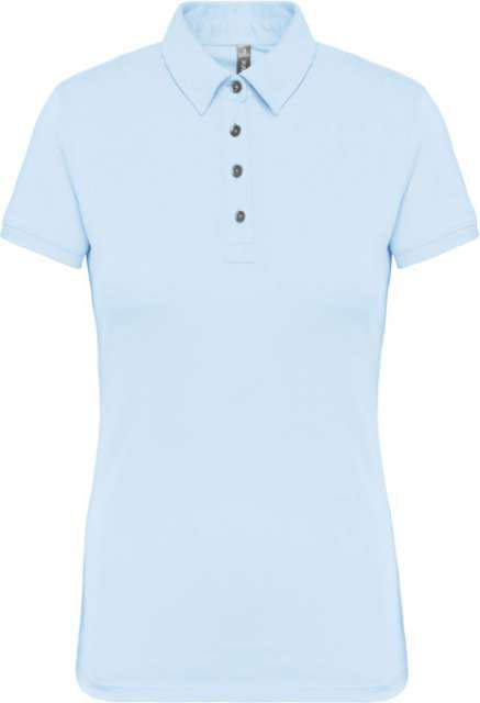 Kariban Ladies' Short Sleeved Jersey Polo Shirt - Kariban Ladies' Short Sleeved Jersey Polo Shirt - Stone Blue