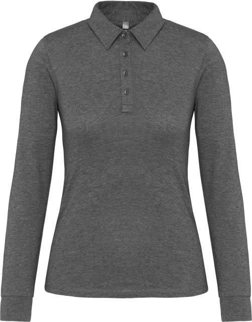 Kariban Ladies' Long Sleeve Jersey Polo Shirt - Grau