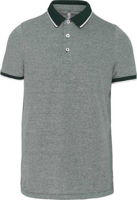 Kariban Men's Two-tone Marl Polo Shirt - šedá