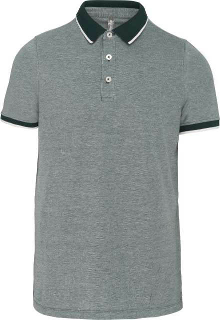 Kariban Men's Two-tone Marl Polo Shirt - Kariban Men's Two-tone Marl Polo Shirt - Sport Grey