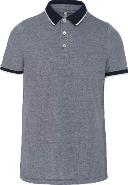 Kariban Men's Two-tone Marl Polo Shirt - modrá