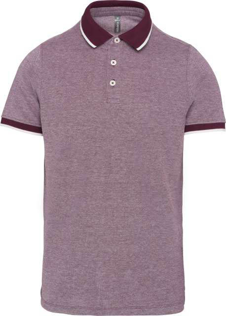 Kariban Men's Two-tone Marl Polo Shirt - červená