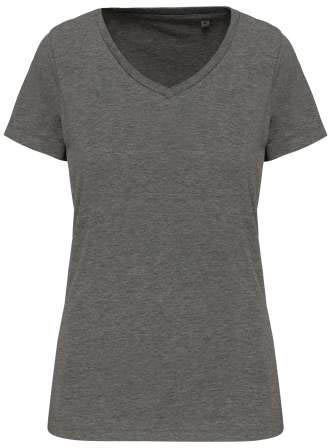 Kariban Ladies' Supima® V-neck Short Sleeve T-shirt - grey