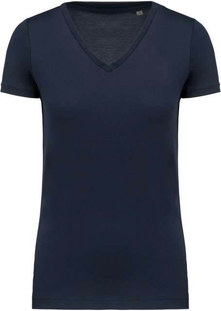 Kariban Ladies' Supima® V-neck Short Sleeve T-shirt - Kariban Ladies' Supima® V-neck Short Sleeve T-shirt - Navy