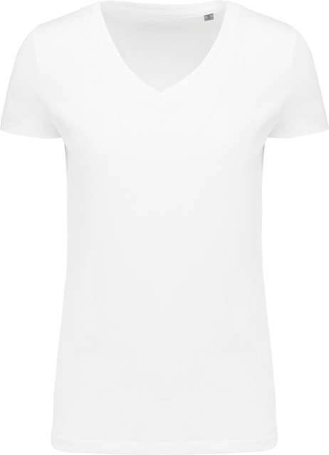 Kariban Ladies' Supima® V-neck Short Sleeve T-shirt - white