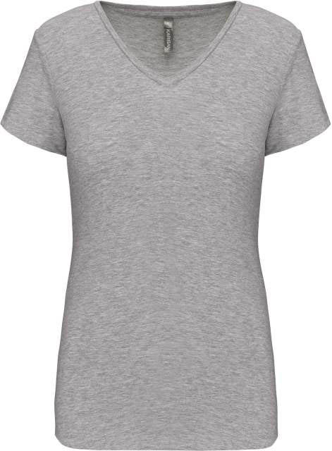 Kariban Ladies' Short-sleeved V-neck T-shirt - Kariban Ladies' Short-sleeved V-neck T-shirt - Graphite Heather