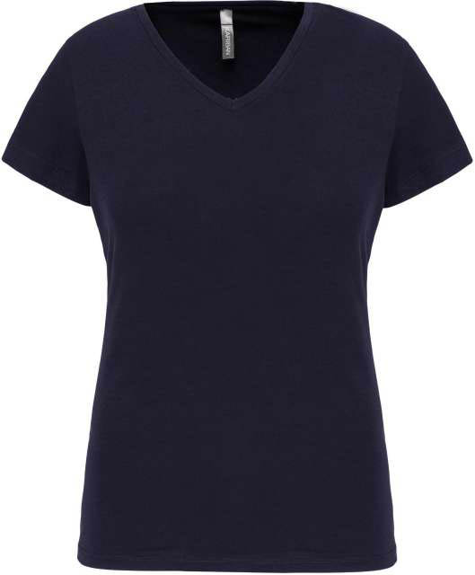 Kariban Ladies' Short-sleeved V-neck T-shirt - Kariban Ladies' Short-sleeved V-neck T-shirt - Navy