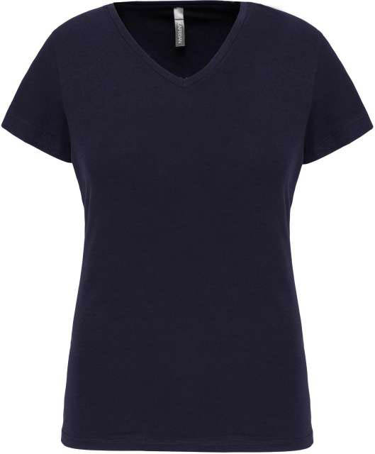 Kariban Ladies' Short-sleeved V-neck T-shirt - blau