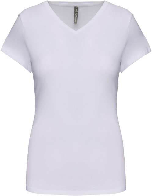 Kariban Ladies' Short-sleeved V-neck T-shirt - white