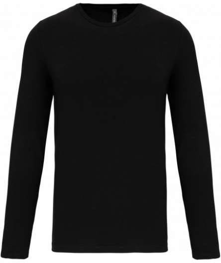 Kariban Men's Long-sleeved Crew Neck T-shirt - Kariban Men's Long-sleeved Crew Neck T-shirt - Black