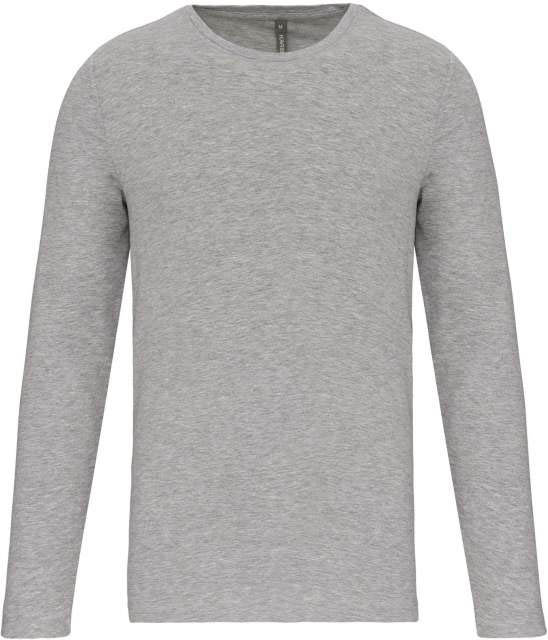 Kariban Men's Long-sleeved Crew Neck T-shirt - šedá