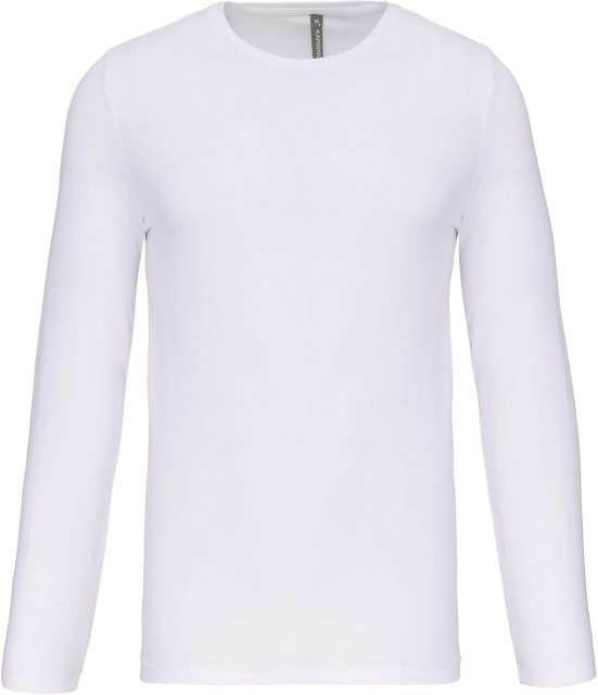 Kariban Men's Long-sleeved Crew Neck T-shirt - Kariban Men's Long-sleeved Crew Neck T-shirt - White