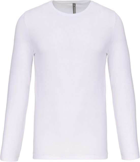 Kariban Men's Long-sleeved Crew Neck T-shirt - bílá