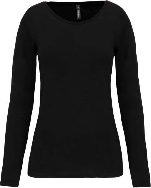 Kariban Ladies Long-sleeved Crew Neck T-shirt - Kariban Ladies Long-sleeved Crew Neck T-shirt - Black