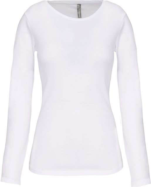 Kariban Ladies Long-sleeved Crew Neck T-shirt - white