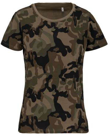 Kariban Ladies' Short-sleeved Camo T-shirt - Kariban Ladies' Short-sleeved Camo T-shirt - Camouflage