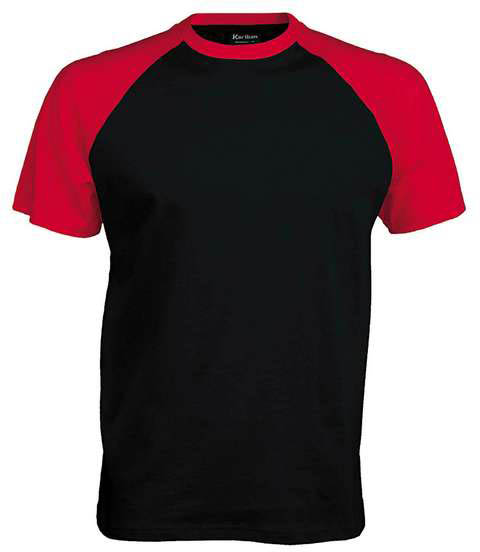 Kariban Baseball - Short-sleeved Two-tone T-shirt - Kariban Baseball - Short-sleeved Two-tone T-shirt - Black