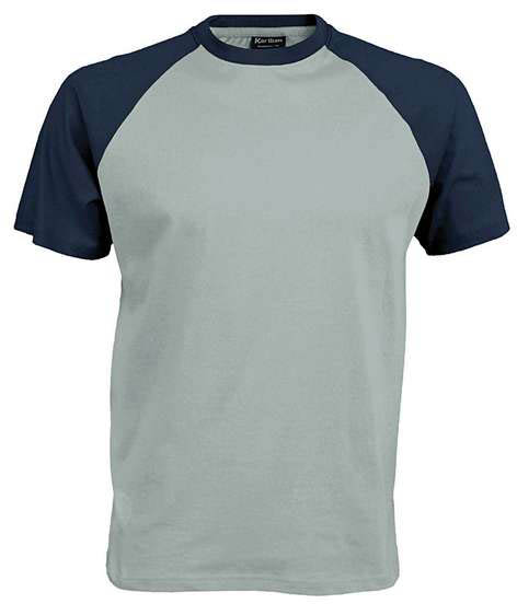 Kariban Baseball - Short-sleeved Two-tone T-shirt - blau