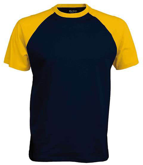 Kariban Baseball - Short-sleeved Two-tone T-shirt - modrá