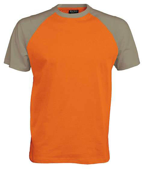 Kariban Baseball - Short-sleeved Two-tone T-shirt - orange