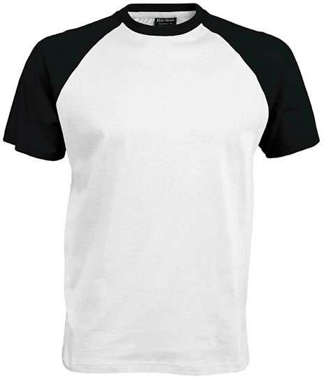 Kariban Baseball - Short-sleeved Two-tone T-shirt - white