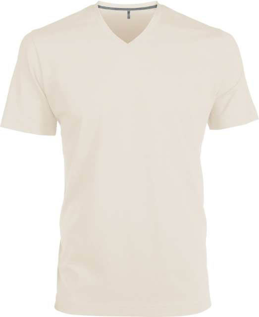 Kariban Men's Short-sleeved V-neck T-shirt - Kariban Men's Short-sleeved V-neck T-shirt - Natural