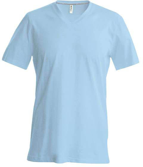 Kariban Men's Short-sleeved V-neck T-shirt - modrá