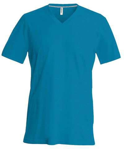 Kariban Men's Short-sleeved V-neck T-shirt - modrá