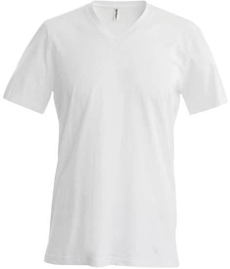 Kariban Men's Short-sleeved V-neck T-shirt - Kariban Men's Short-sleeved V-neck T-shirt - White