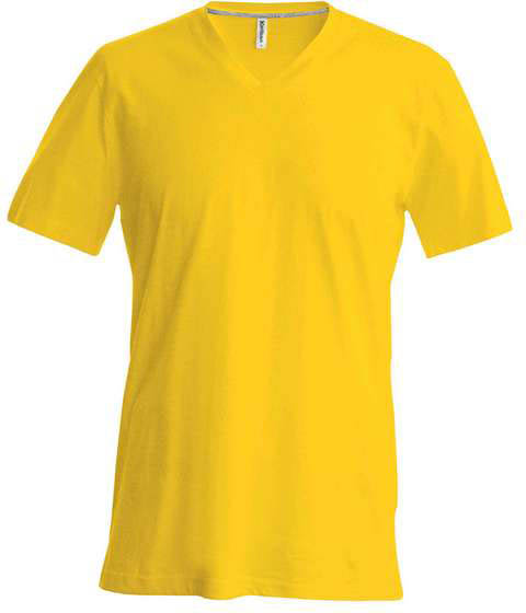 Kariban Men's Short-sleeved V-neck T-shirt - žltá