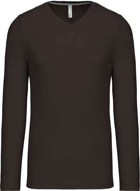 Kariban Men's Long-sleeved V-neck T-shirt - Grün