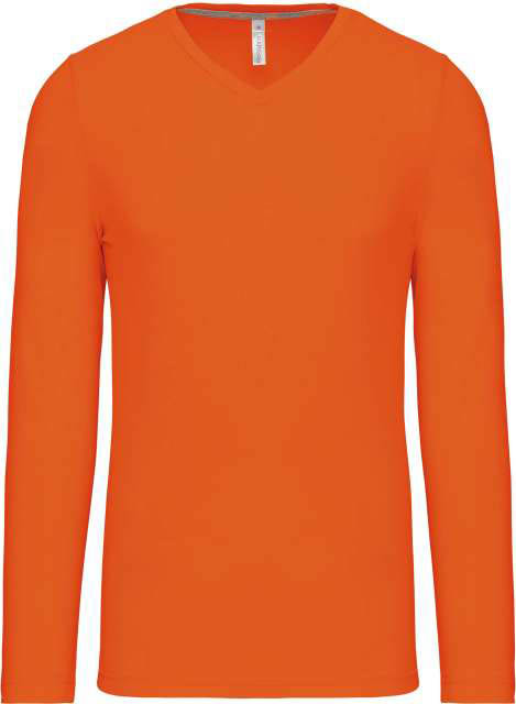 Kariban Men's Long-sleeved V-neck T-shirt - Orange