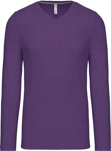 Kariban Men's Long-sleeved V-neck T-shirt - violet