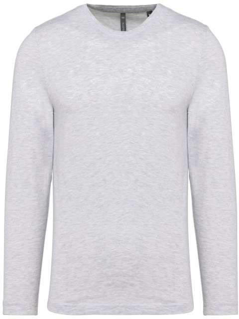 Kariban Men's Long-sleeved Crew Neck T-shirt - šedá