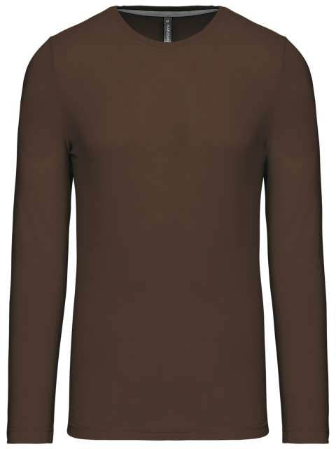 Kariban Men's Long-sleeved Crew Neck T-shirt - Kariban Men's Long-sleeved Crew Neck T-shirt - Dark Chocolate