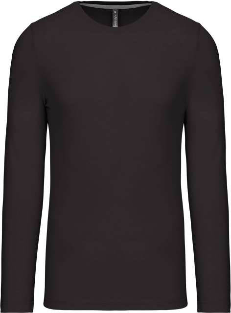 Kariban Men's Long-sleeved Crew Neck T-shirt - šedá