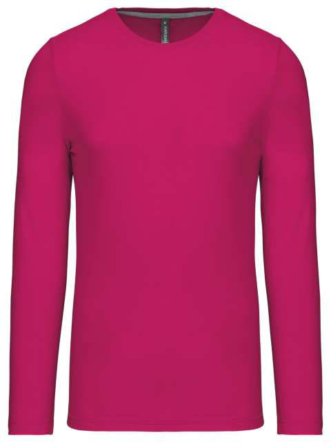 Kariban Men's Long-sleeved Crew Neck T-shirt - ružová