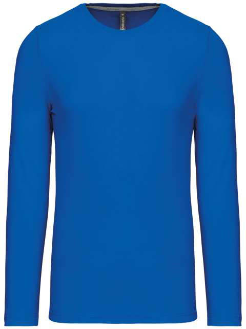 Kariban Men's Long-sleeved Crew Neck T-shirt - modrá