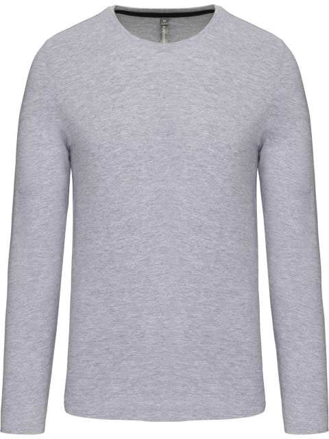 Kariban Men's Long-sleeved Crew Neck T-shirt - šedá