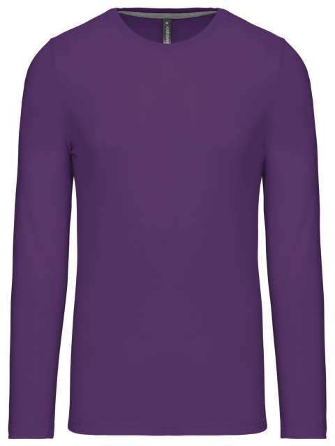 Kariban Men's Long-sleeved Crew Neck T-shirt - fialová