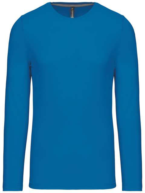 Kariban Men's Long-sleeved Crew Neck T-shirt - blue