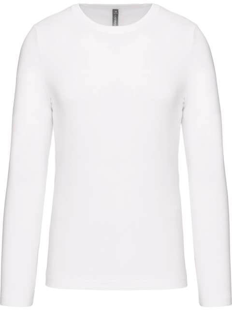 Kariban Men's Long-sleeved Crew Neck T-shirt - bílá