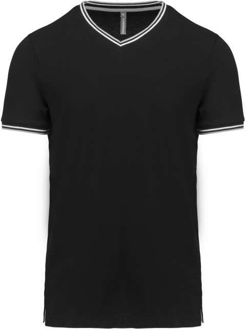 Kariban Men's PiquÉ Knit V-neck T-shirt - Kariban Men's PiquÉ Knit V-neck T-shirt - Black